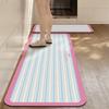 Kitchen Floor Mats Cute Plaid Carpet Pvc Leather Waterproof Rug Anti-slip Oil-proof Foot Mat Long Strip Home Decoration Carpets