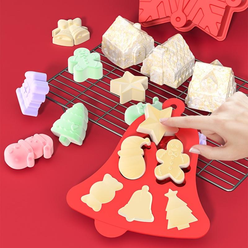 Silicone Chocolate Molds Christmas Santa Claus Snowman Gingerbread Man Baking Molds for Jelly Candy Gummy Soap DIY Baking Tool