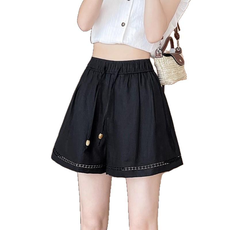 Women's Chinese Style A-line Wide-Leg Summer Sports Shorts - Slimming, Petite, Loose Fit, Thin, Five-Point Length