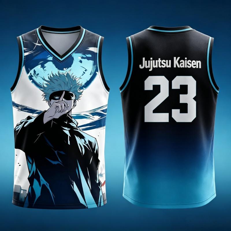 Jujutsu Kaisen Gojo Satoru 23 Basketball Jersey Men Women Sleeveless Tank Top 3D Print Anime Sports Uniform Streetwear Vest Tees
