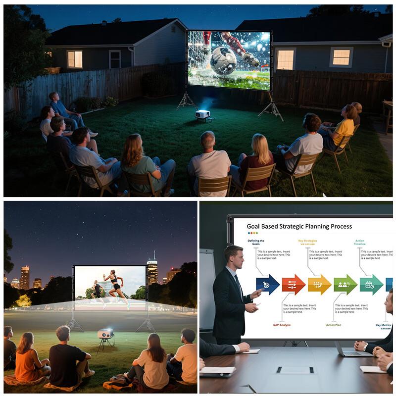 Portable Outdoor Floor Stand Anti-Light Projector Screen