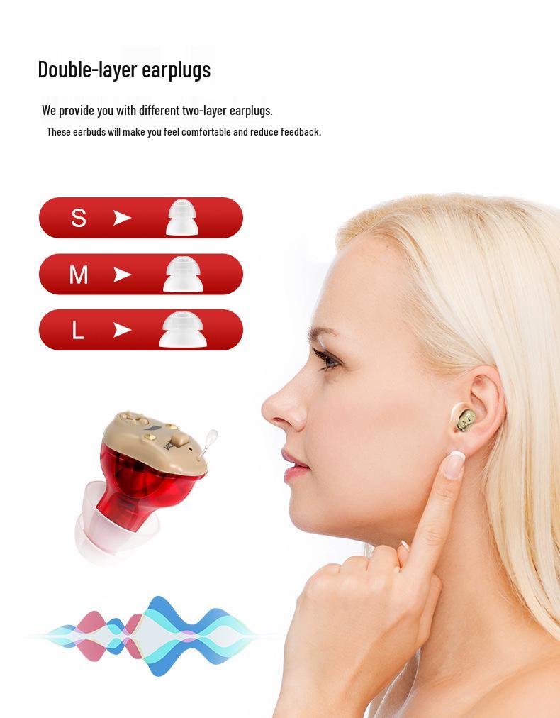 Rechargeable CIC Invisible Hearing Aids with Power Bank for Seniors