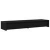 Dual Monitor Stand with Drawers Black Oak Effect 100 X 27 X 15 Cm