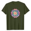 Women's Fashionable Round Neck Casual Retro Print Short Sleeved T-shirt Top