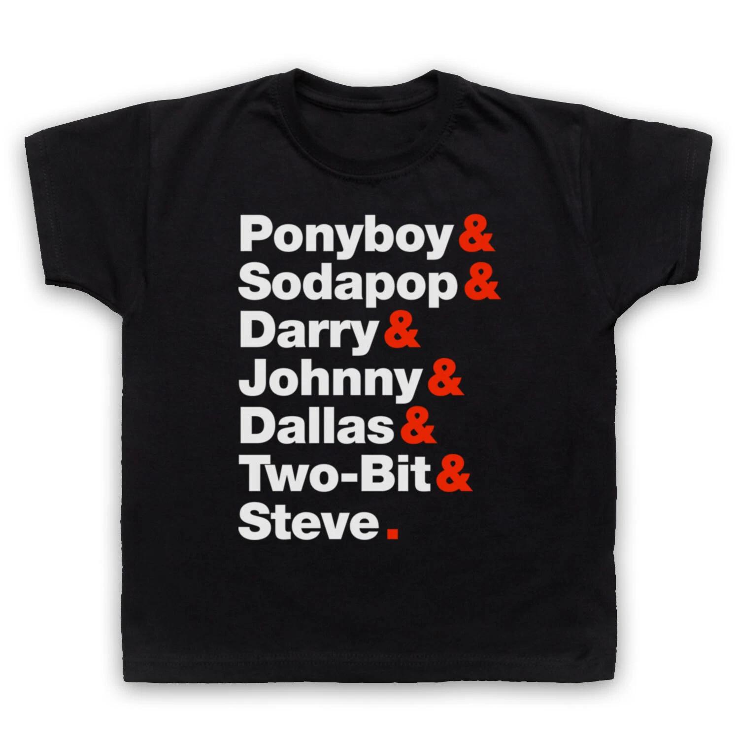 OUTSIDERS GREASERS MEMBERS NAMES LIST PONYBOY SODAPOP KIDS CHILDS T-shirt 140