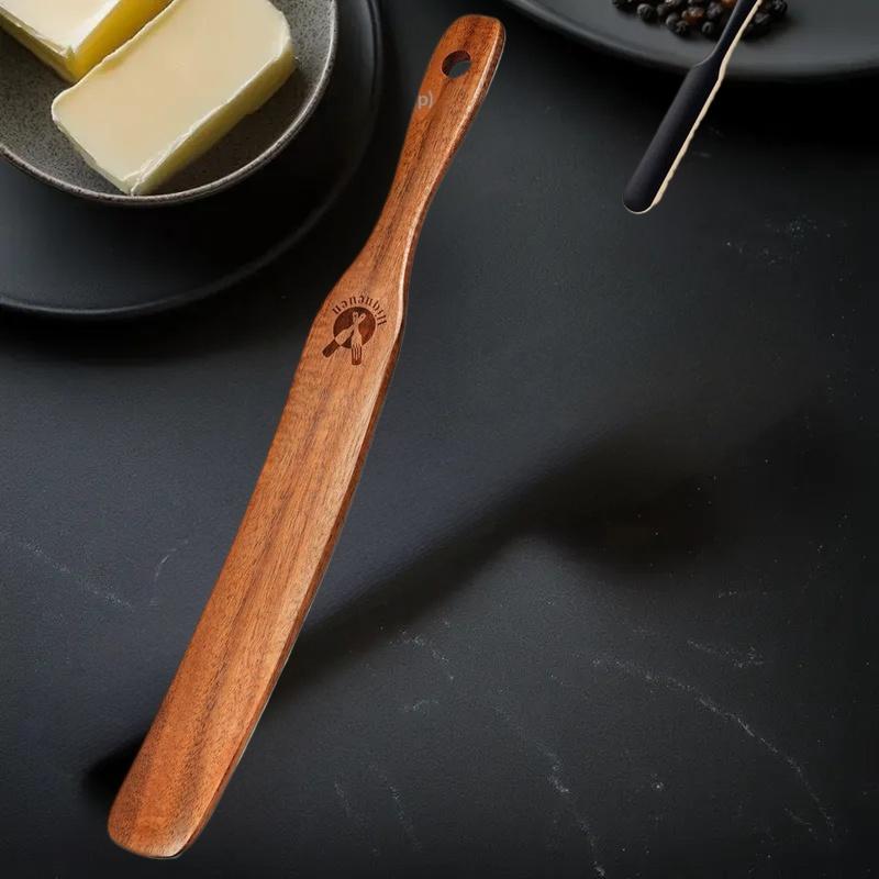 Bread Stirring Spatula Eco-Friendly Wooden Sourdough Starter Mixer Kitchen Jar Scraping Tool Dough Mixing Flat Stirring Stick