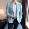 Fashion Suit Coat Men's Slim Fit Velvet Elegant Blazer Coat Business Casual Wedding Suit