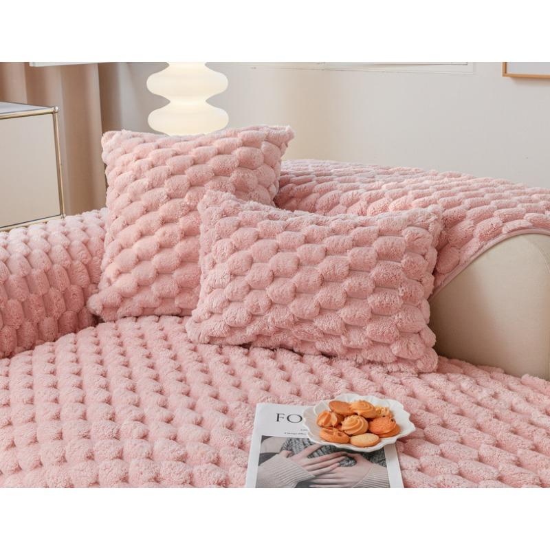 New Winter Sofa Cushion Thickened Warm Lamb Velvet Sofa Cover Non-slip Backrest Armrest Cover Cloth Towel Cover