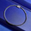 Longlongjin S925 Sterling Silver Women's Tennis Bracelet with Zircon Diamond Inlay