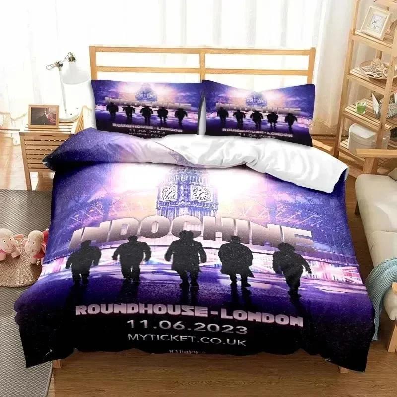 3D Tisk Indochine Rock Logo Ložní Souprava Dvojlůžko Jednolůžko King Přikrývka Povlak na Přikrývku Polštářový Povlak Chlapci Dívky Dospělí Ložnice
