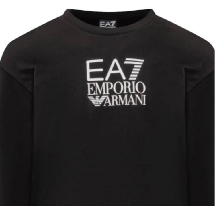Emporio Armani Logo Pattern Printed Crew Neck Pullover Long Sleeve Sweatshirt Men sweatshirt Black 6DTM11-TJZCZ-0200