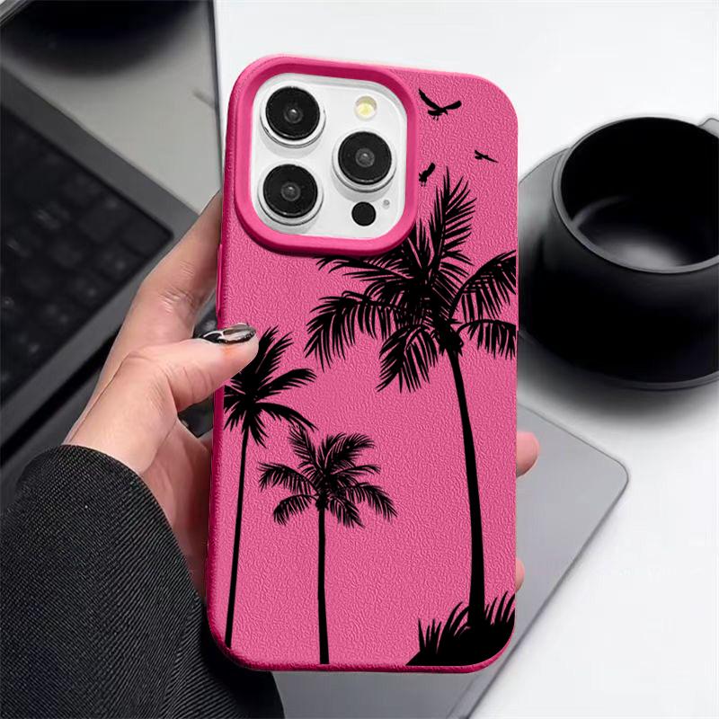 

Coconut Tree Pattern TPU Soft Case For iPhone 16E 16 Pro Max 15 14 Pro 13 12 11 Shockproof Slim Matte Back Cover iPhone 11