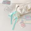 Love Heart Pendant DIY Ribbon Photocard Holder Idol Card Display Protector  School Stationery