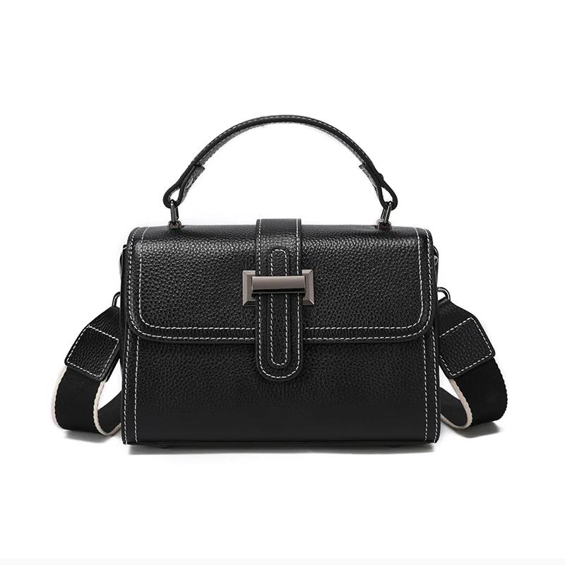 Genuine Cowhide Top Handle Bag for Women Simple Fashion Envelope Style Luxury Designer Small Crossbody Shoulder Bag