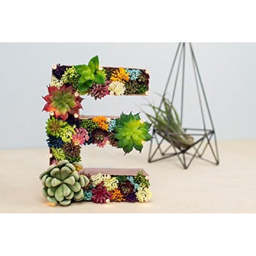 Tyoungg 4 Pack Flocked Green Artificial Succulent Cactus Plants Echeveria Unpotted Long Stem for Wreath Making Wedding Bouquet Making 3.33”Wide X