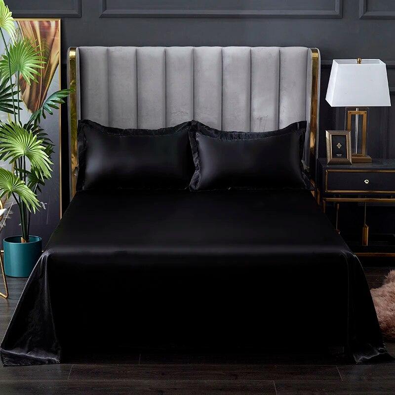 Fashionable Rayon Bed Sheets, Solid Color Single Double Bed And A Comfortable And Cool Mattress Cover 240x270cm /200x230cm.