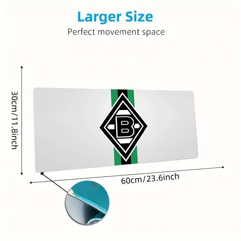 Borussia Mönchengladbach Print Cushion Non-slip Laptop Tablet Big Mousepad XXL Mat Mini PC Playmat With Lock edge