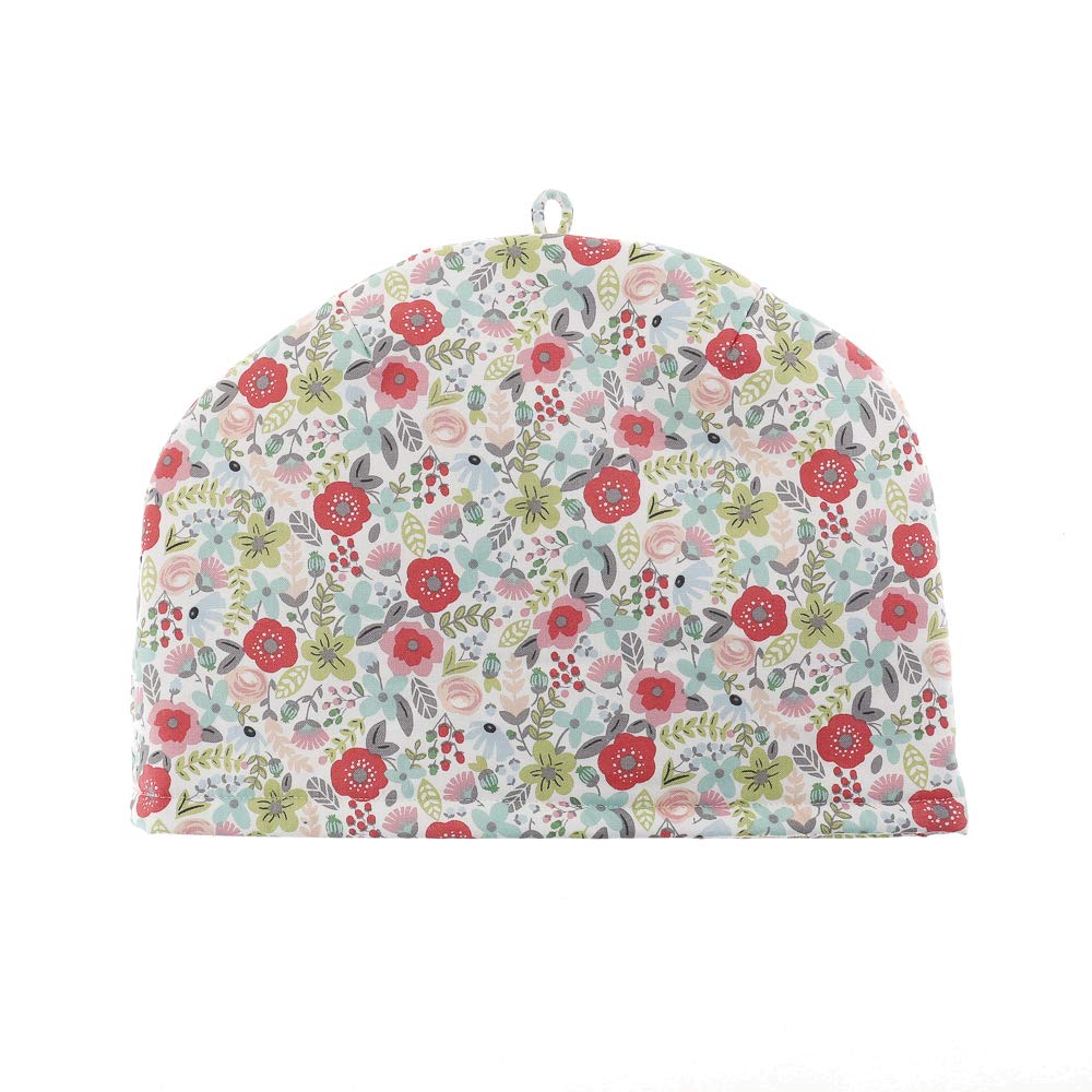 Stylish Scandinavian-style tea cozyteapot cover, red, Earl Grey, crafted by artisans Sachiko and Akiko Kawashima, made in Japan with 100% cotton