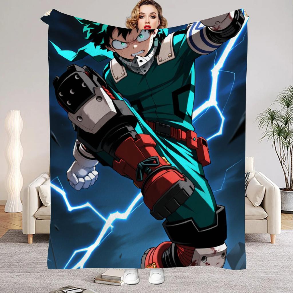 My Hero Academia Anime Figure Flannel Blankets Soft Warm Throw Blanket Kids Living Room Couch Sofa Bed Fluffy Bedspread