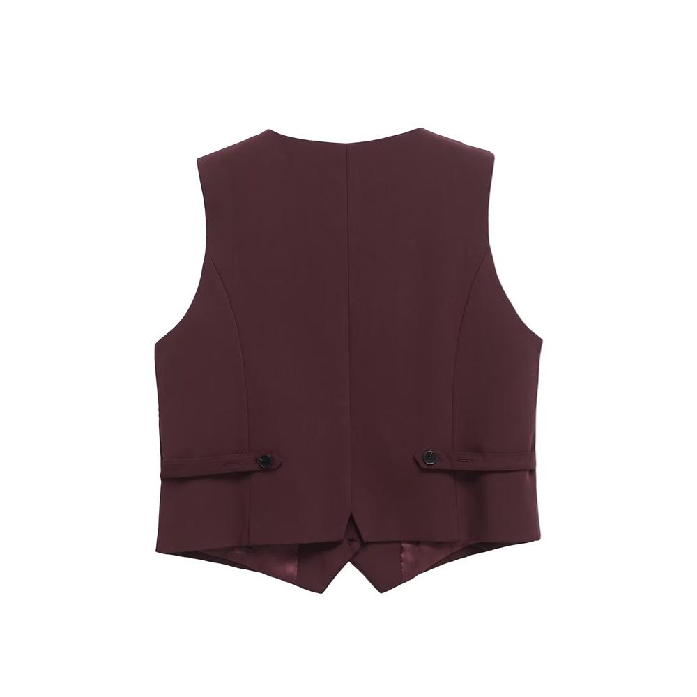 2025 Spring Women's Slim V-Neck Sleeveless Vest and High-Waisted Casual Long Pants Set