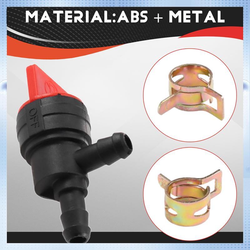 2PCS 1/4 Inch 90 Degree Fuel Shut Off Valve For Briggs & Stratton 698181 494539 697944 Tecumseh 35857