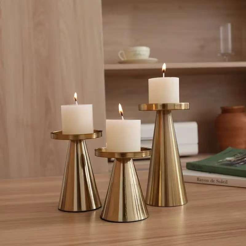 Nordic Metal Candle Holders 3pcs Valentine's Day Wedding Candle Holder Desktop Decoration Christmas Room Decoration Reusable