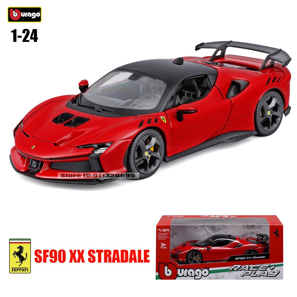 Burago 1:24 Ferrari SF90 XX STRADALE Offiziell lizenziertes Luxusfahrzeug aus Legierung Diecast Cars Modell Spielzeugsammlung Geschenk
