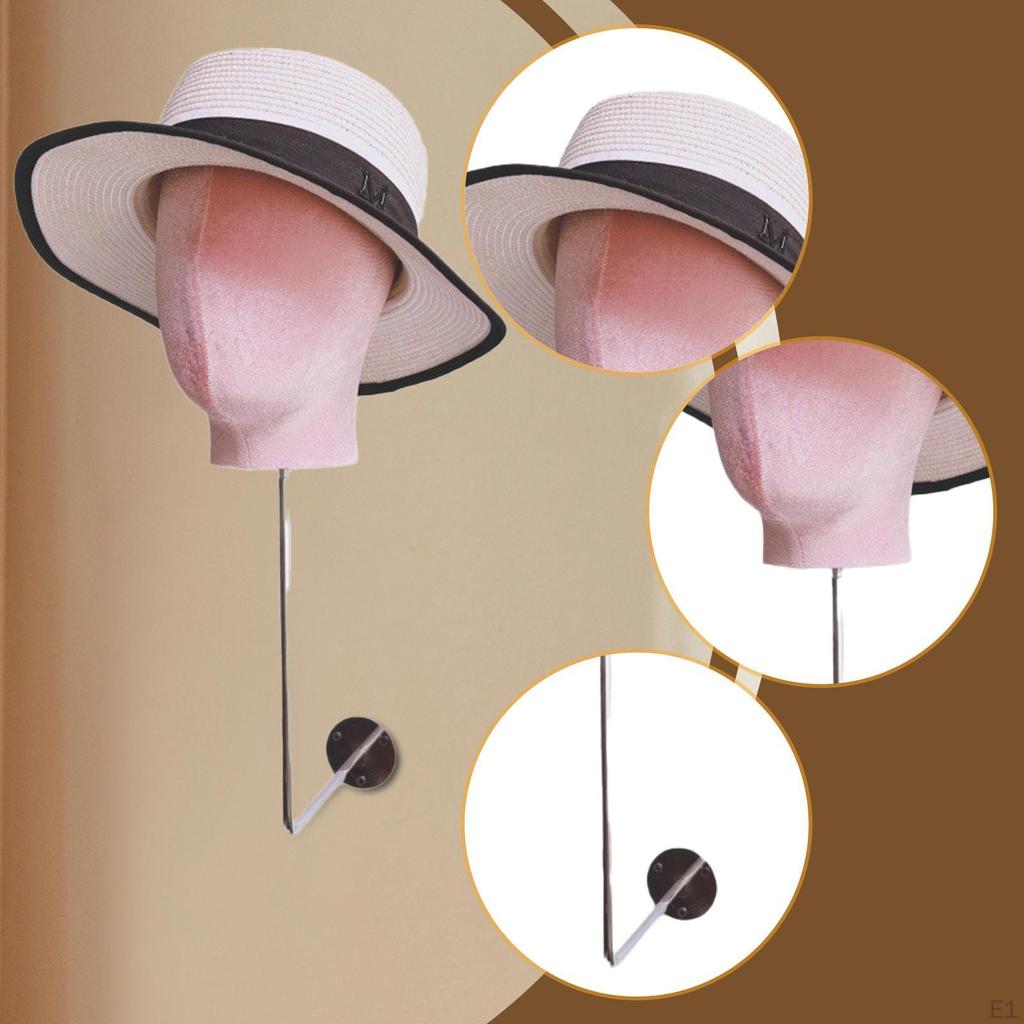 Mannequin Head Model Hat Display Stand Holder Salon Barbershop Shopping Mall Wall Mounted