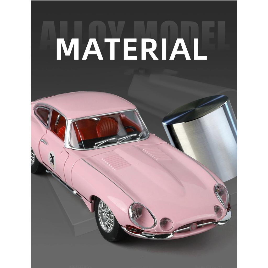 NEW 1/24 Jaguars E-Type Alloy Car Model Sound and Light Pull Back Children's Toy Collectibles Birthday Gift