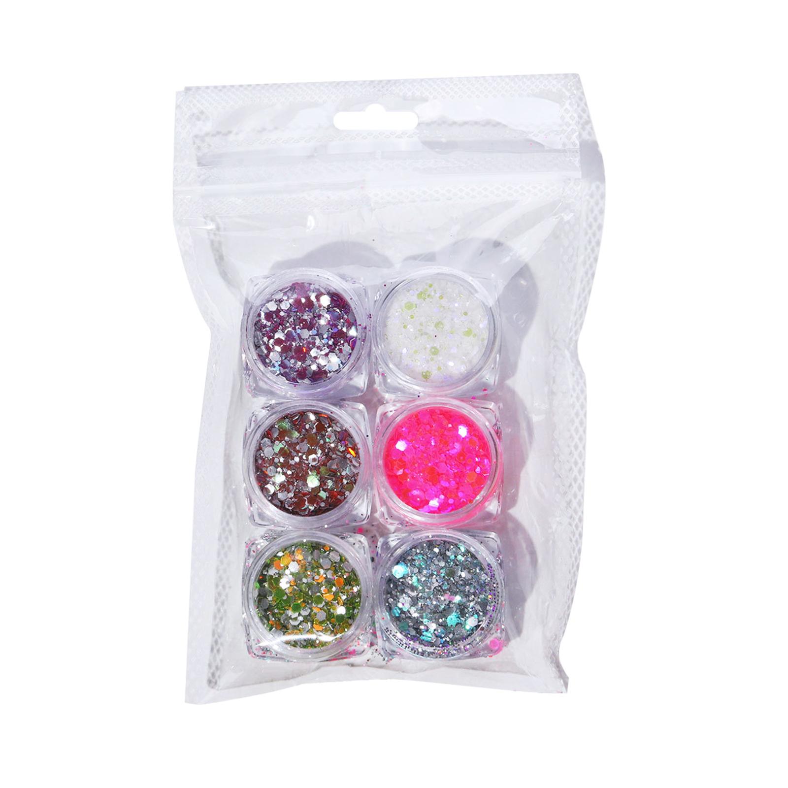 

6 цветов блесток для ногтей сверкающая алмазная пудра для ногтей блестки для ногтей блестящие принадлежности для дизайна ногтей своими руками украшения для дизайна ногтей