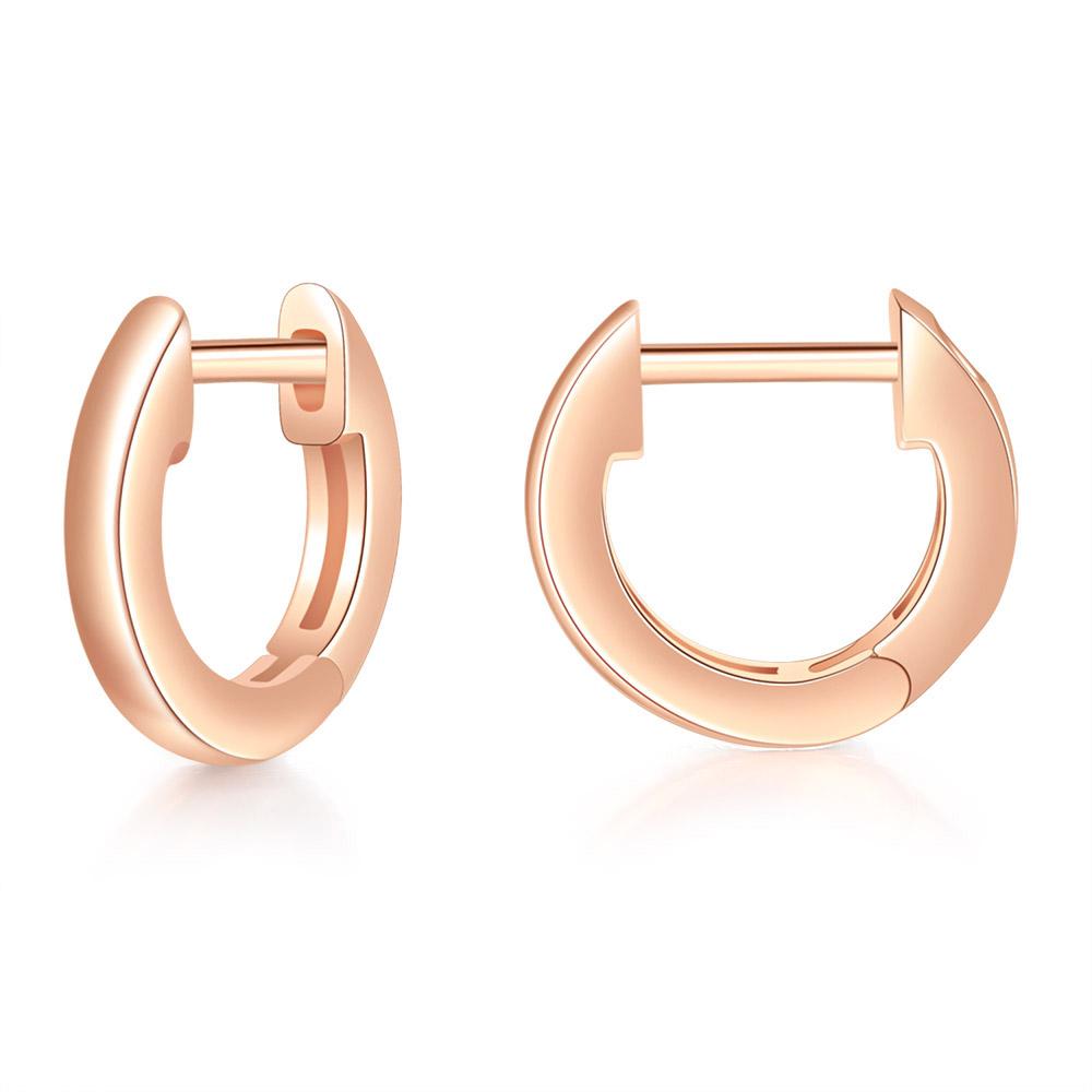 Orecchini Classici Brillanti in Zirconia Cubica da Donna Colore Oro Rosa Carini Mini Accessori per Orecchie Lobe Gioielli alla Moda E547