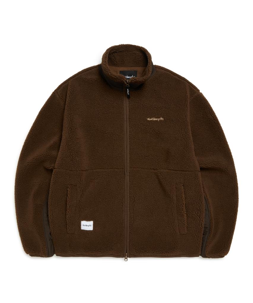 Mark Gonzales Signed Logo Sherpa Jacket - Brown