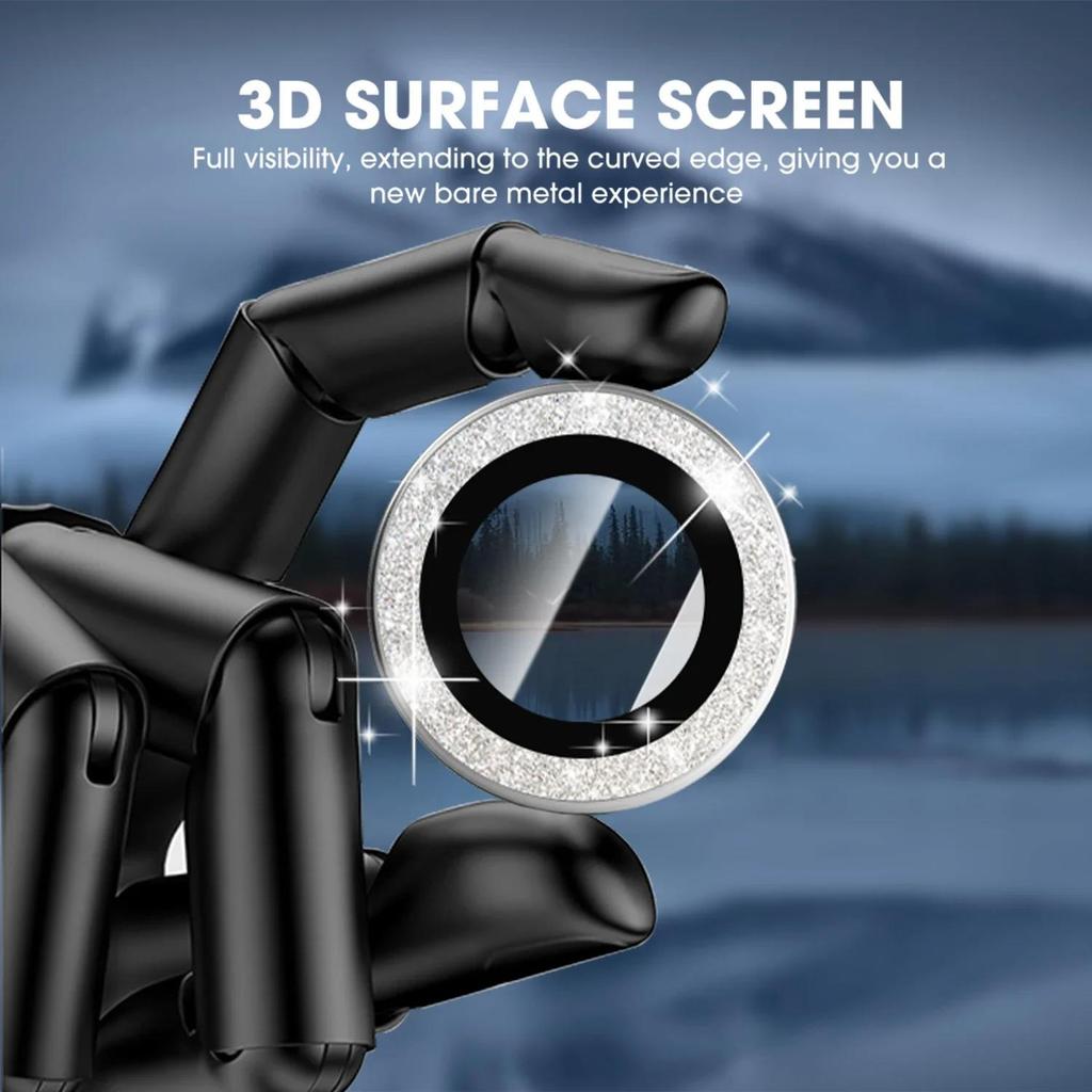 For iPhone 17 Pro Max 17Air 16 Metal Glitter Bling Lens Film HD Glass Camera Protective Cap For iPhone15 Camera Protector Ring 4