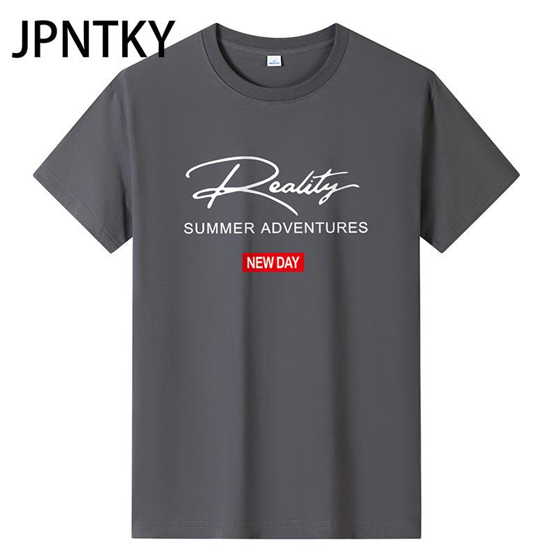 JPNTKY Cotton Short Sleeve T-shirt Men's Fashion Loose Half Sleeve Shirt Printed Compassionate Shirt