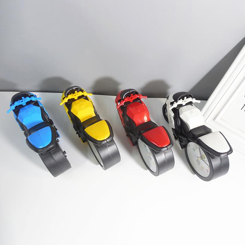 Kreativní motocyklový budík Přenosný stolní budík pro děti Přátelé Dárek Noční budík Stolní dekorace