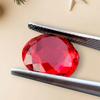 Amazing Chekar Cut Eye Clean Ruby Shade Glass Stone, 5.15 Carat, 12 MM Round Glass Stone, Faceted Round Shape Glass Stone.