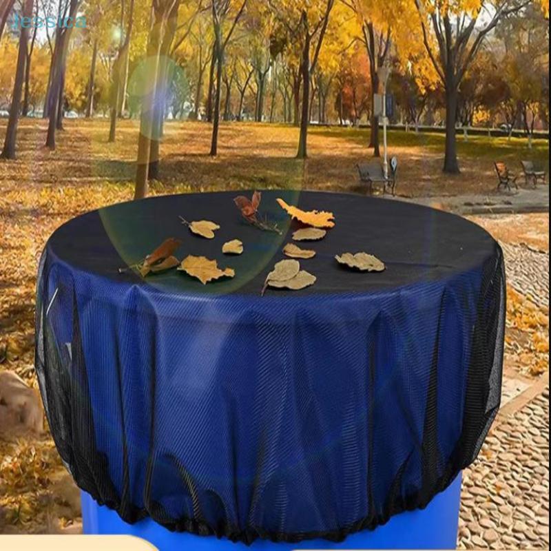 Rain Barrel Mesh Coverwater Collection Buckets Net Rain Barrelnetting Cover With Adjustable Drawstring