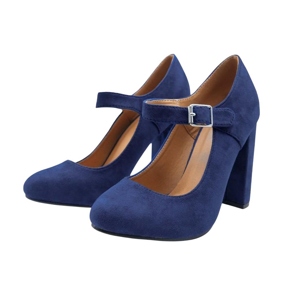 Where's That From Womens/Ladies High Block Heel Pumps