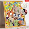 Disney Zootopia Pearl Art Painting Home Wall Decor Art Crafts Handmade DIY Adult/Beginner Gift Creative Home Decor Frameless Nick Judy Wall Art Poster