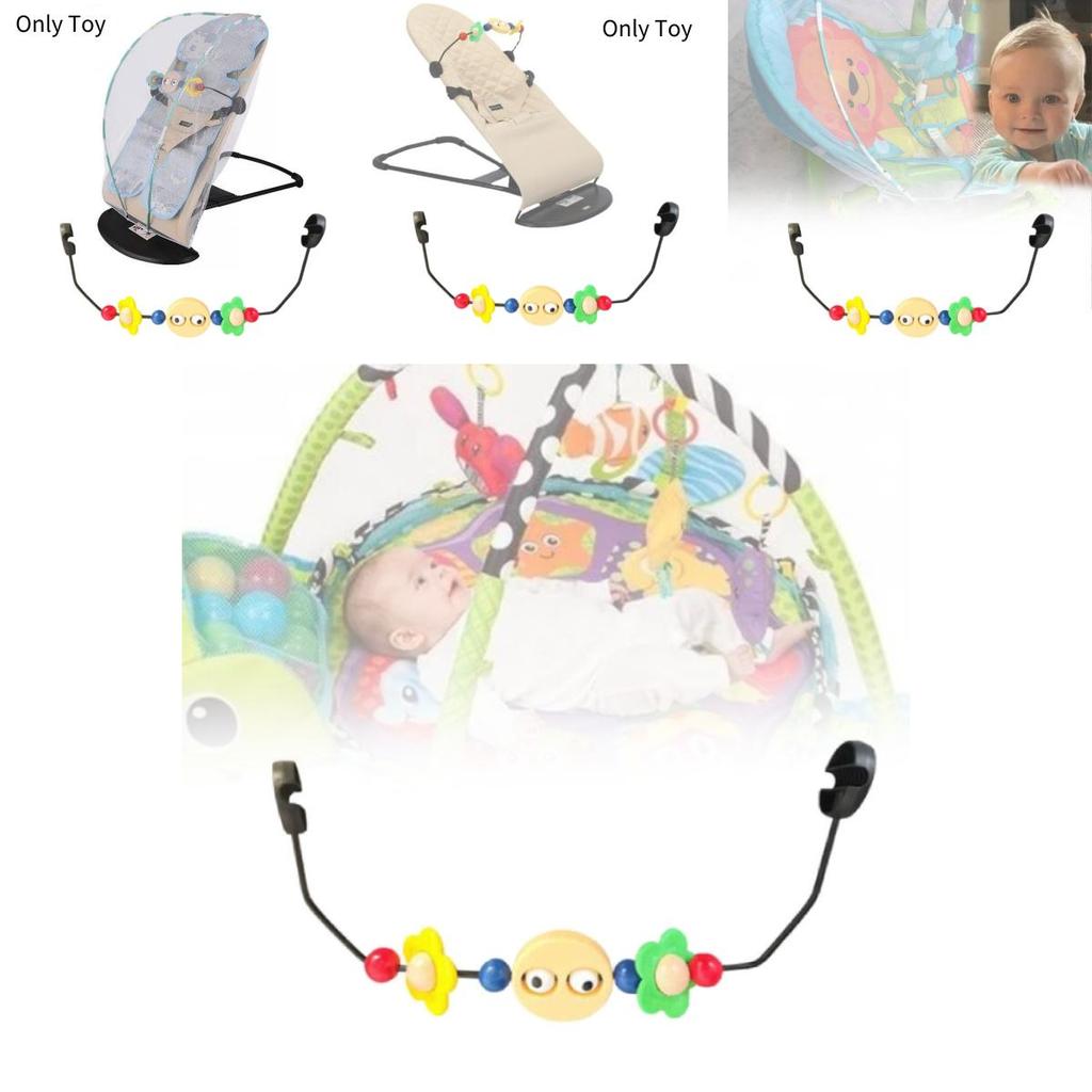 Cozy Wooden Baby Rocking Chair Toy Stand With Colorful Plush Toys For Infant Enjoyment