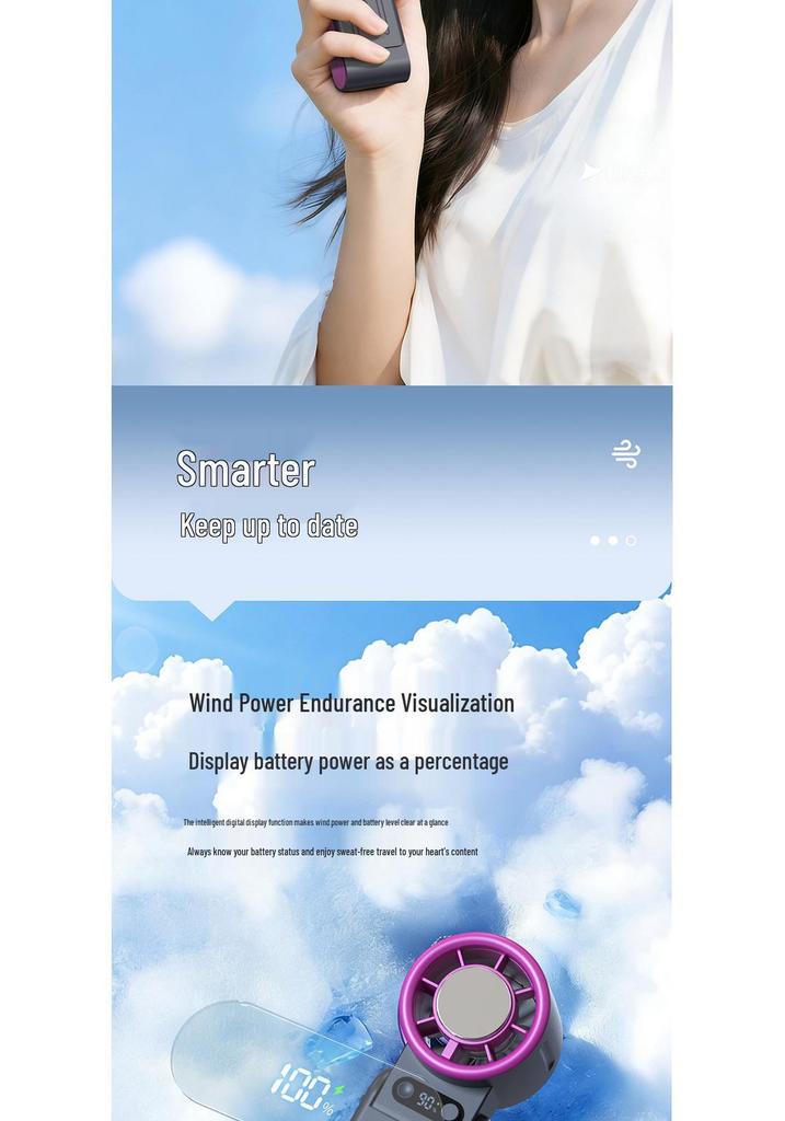 Portable Rechargeable Handheld Fan with High-Speed Semiconductor Cooling and Folding Design