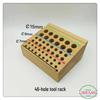 46-Hole Wooden Watch Repair Tool Holder