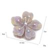 Acetate Five-Petal Pearl Flower Hair Clip: Cute & Versatile Textured Shark Claw Accessory for Girls