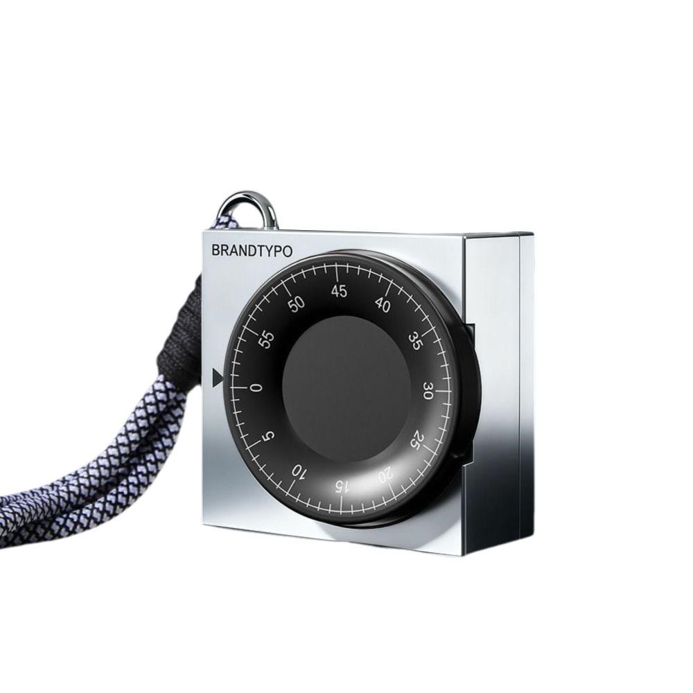 Magnetic Timer Manual Countdown Baking Reminder Mechanical Alarm Clock  for Time Management серебряный