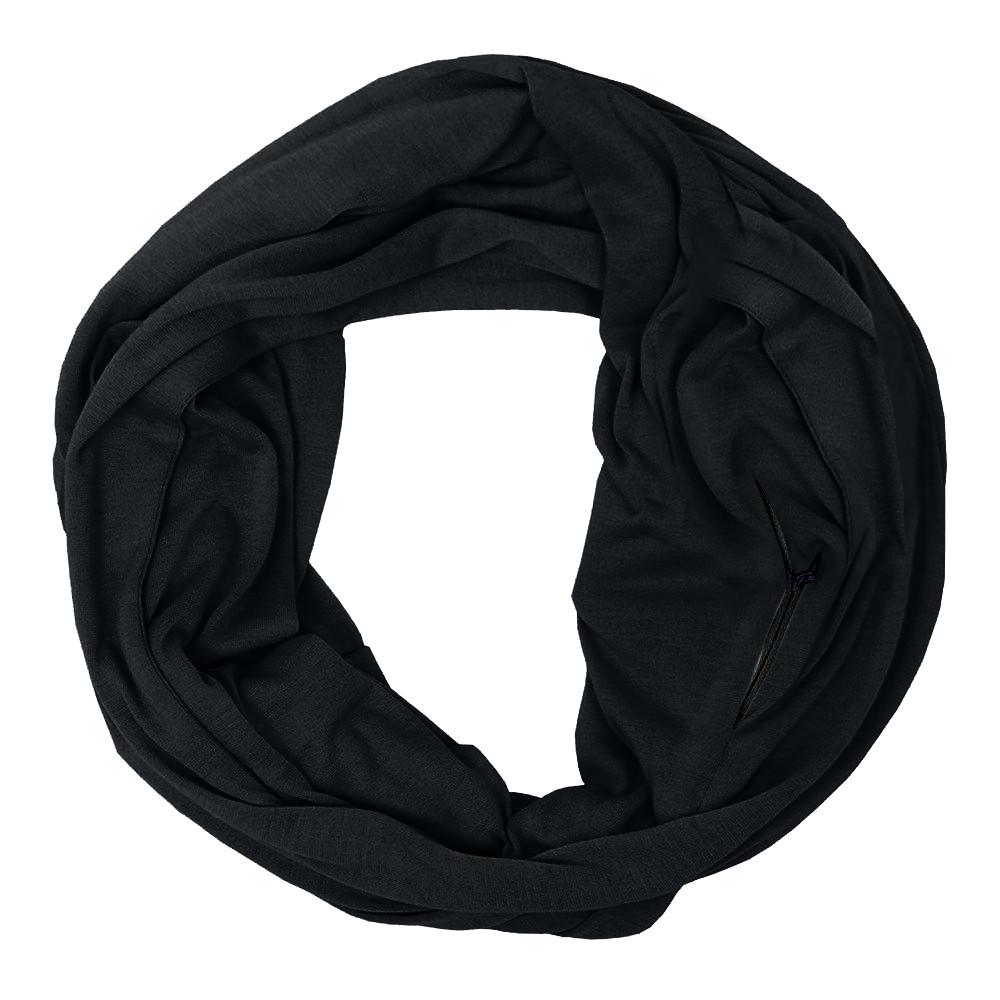 Buy Unisex Lovers Winter Solid Warm Loop Scarf Zippered Secret Pocket