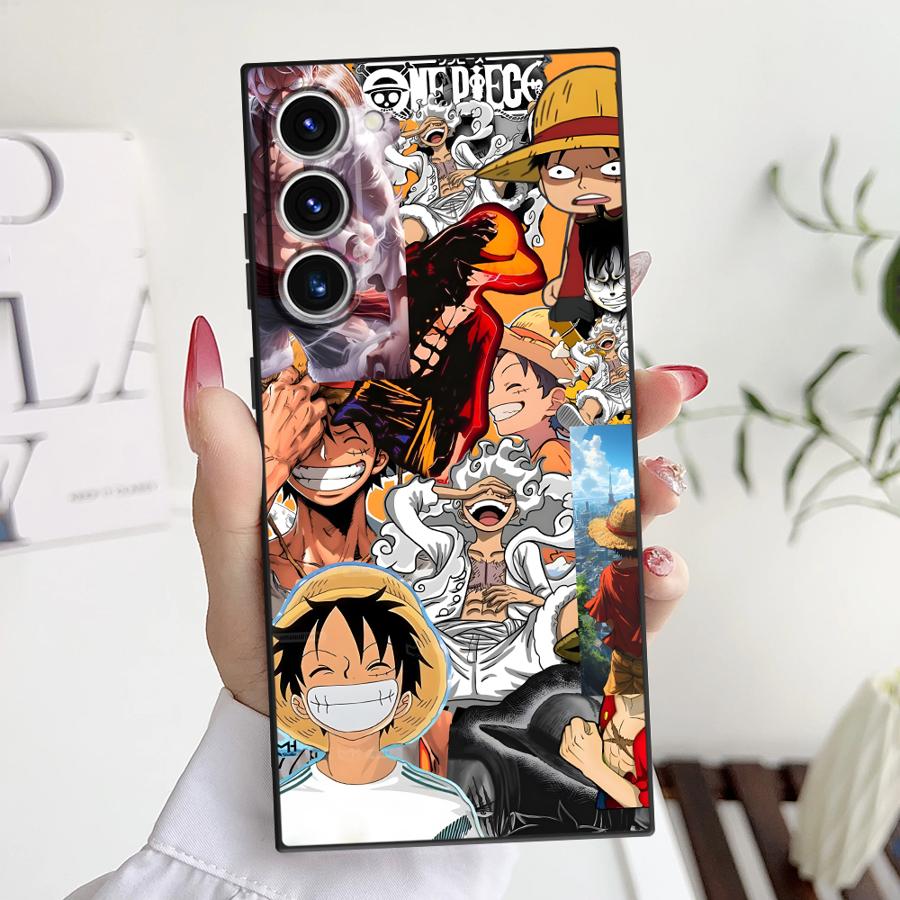 

Case for Samsung Galaxy S20 S24 Plus S21 FE S23 Ultra S25 Edge Black Soft Phone Cover One Piece Super Gear 5 Luffy Galaxy S21 FE 5G