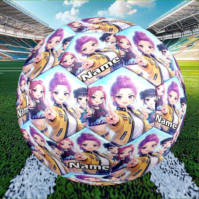 Custom Name Personalized KPop Demon Hunters-A Print Size 5 Soccer Ball Training & Match Football, for Team, Kicking, Gift for Football Enthusiasts