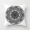Black and White Printed Pillowcase Mandala Cushion Cover Geometric Lines Elephant Home Decor