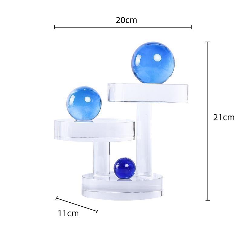 Glasornament Geometrische Kristallhandwerke Transparente Kristallkugel Skulptur Dekorative Figuren Heimdekorationszubehör