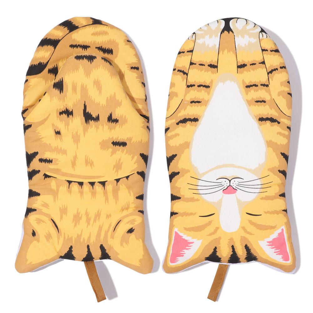 

Cotton Heat Resistant Non-Slip Cat Paws Insulation Gloves Cartoon Animal Oven Mitts